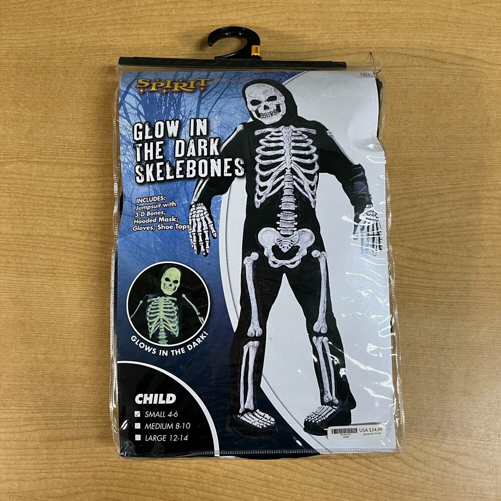 Totally Skelebones Skeleton Spirit Halloween Costume Boys Child Small 4-6